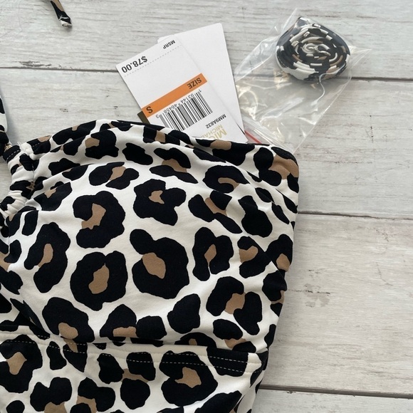 Michael Kors Animal print leopard Tankini swim top S bathing suit grandma core - Picture 5 of 12